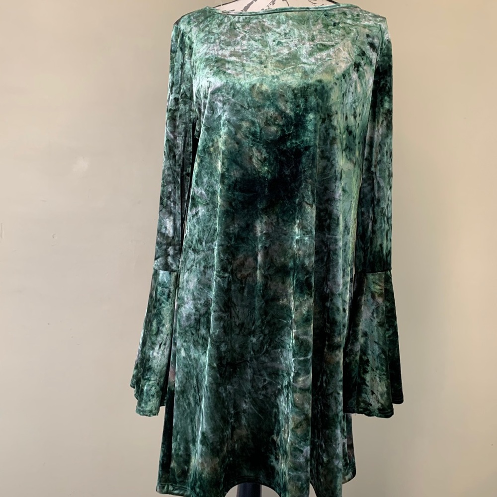 Green velvet dress
